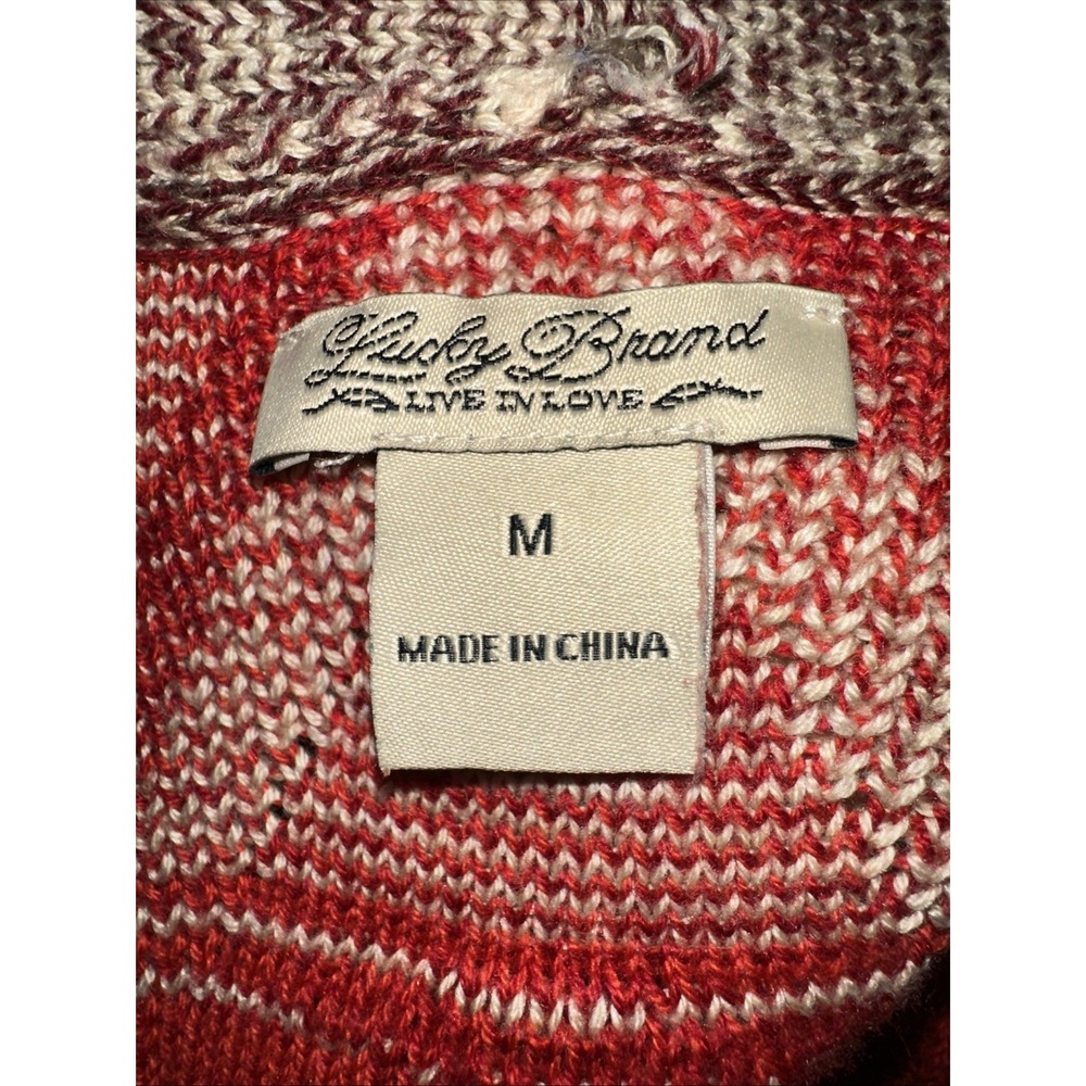 LUCKY BRAND Cardigan Open Cardigan Boho Stargazer Aztec Preppy Pocket Medium - Picture 4 of 7